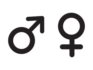 male and female gender symbols, Feminine and masculine symbols. Vector illustration