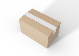 Sealed Cardboard Box Mockup