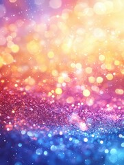 Colorful flower meadow with sunbeams and blue sky and bokeh lights in summer - nature background banner with copy space - summer greeting card wildflowers spring concept