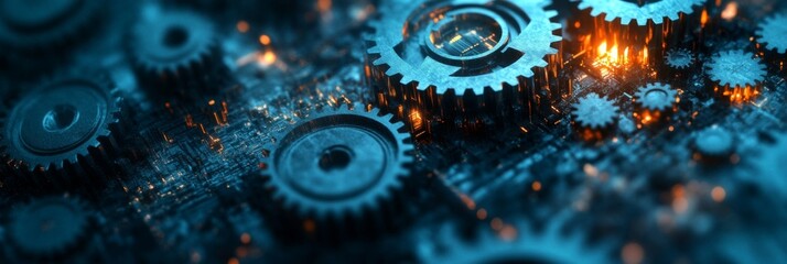 Intricate Gear System: A Close-Up Look at Mechanical Engineering Marvel