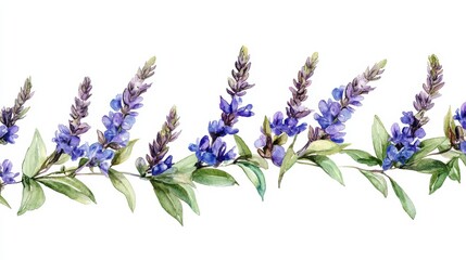 Naklejka premium Watercolor Wildflowers Seamless Border. Summer Floral Frame for Greeting Cards and Invitations