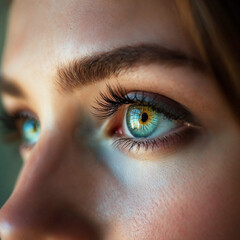 Obraz premium Close up of female eye, eye photography