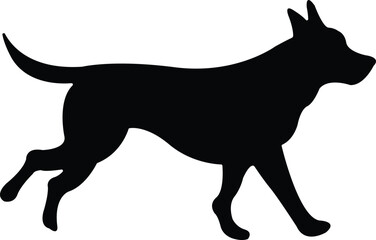 Dog silhouette vector on a white background.