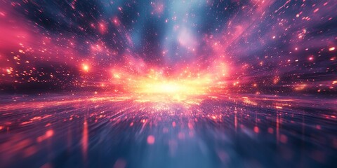 Obraz premium light reflections blend into surreal radiant digital art visuals., Generative AI