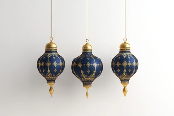 3D Eid Mubarak Hanging Decor Isolated and White Background