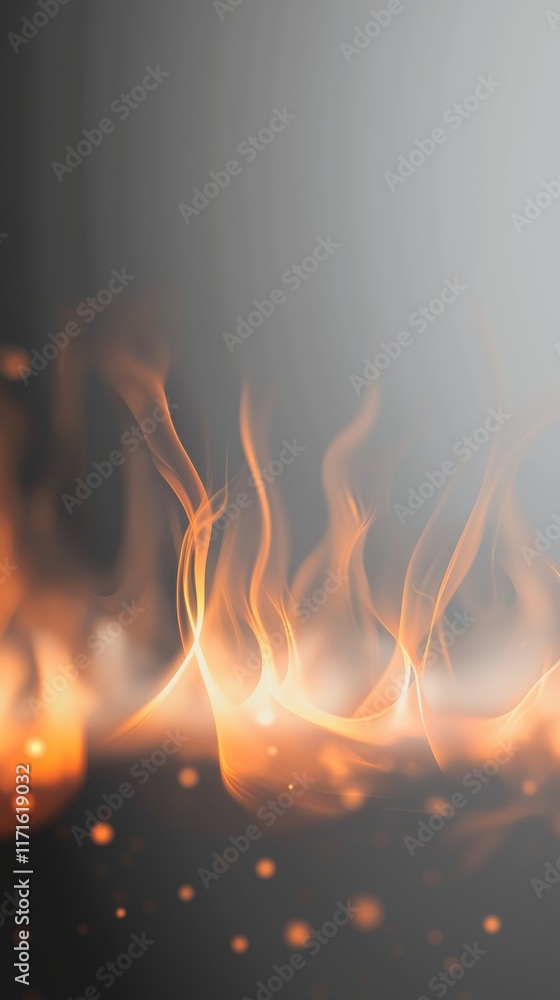 Aufkleber abstract depiction of orange flames rising upwards with glowing embers, creating a warm, fiery backg