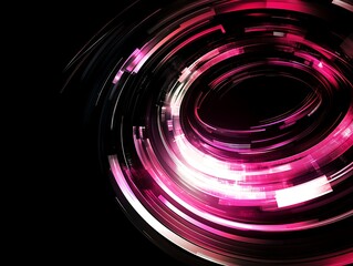 Obraz premium Abstract Pink and Black Circular Light Design