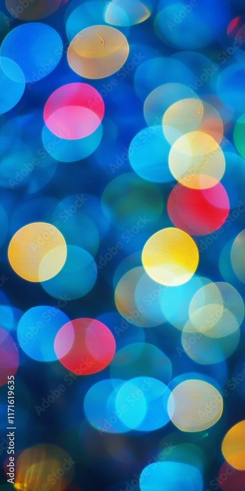 Poster creating a vibrant display of blurred colorful lights, producing a festive bokeh effect perfect for 