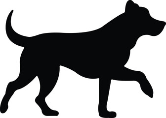 Dog silhouette vector on a white background.