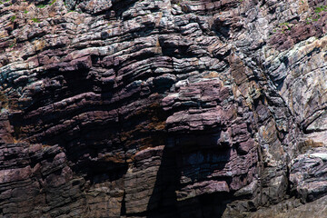 seaside cliff of sedimentary rock