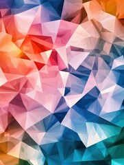 Obraz premium Abstract spring background vector. Geometric shapes pattern, Mosaic wallpaper design for presentation, cover, ads banner and wall art for home decoration.