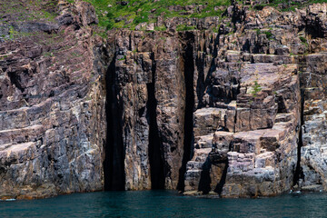 seaside cliff of sedimentary rock