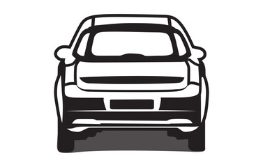 Abstract Classic vintage sports car silhouette vector 
illustration in black and white drawing style on a 
white background,coloring book.