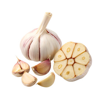 garlic clove on white background