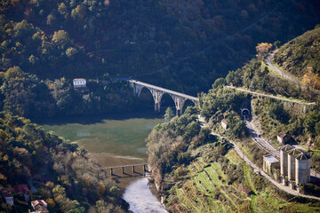 The mouth of the Cabe River in the Sil River. This place is located in the province of Lugo (Galicia), in the Ribeira Sacra region.