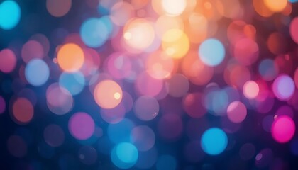 Enchanting Bokeh Symphony: Shimmering Lights Illuminate Abstract Canvas