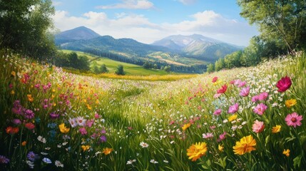 charming meadows with vibrant wildflowers