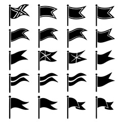 Collection of Black and White Nautical Flags