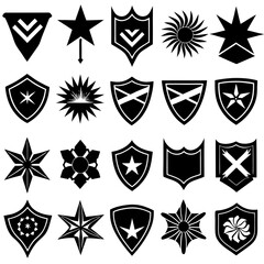 Collection of Black and White Nautical Flags on a white background