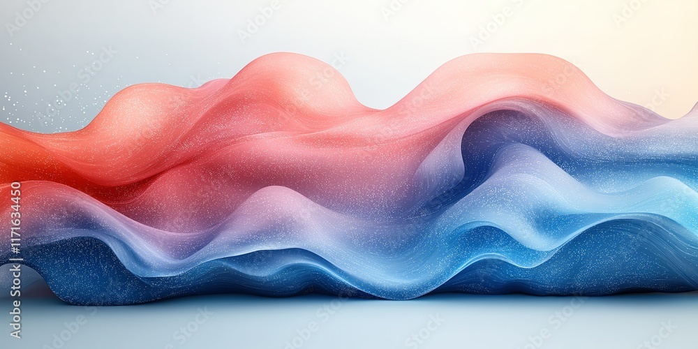 Poster flowing waves of vibrant colors create a stunning abstract visual display in a serene setting