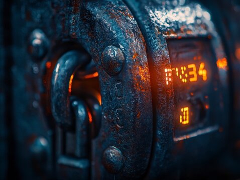 Fortified Cargo Security: Macro View of Robust Digital Lock with Unique Code for Logistics Protection