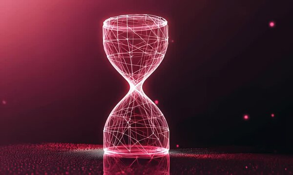 sand clock time tech low poly wireframe ai generated video concept