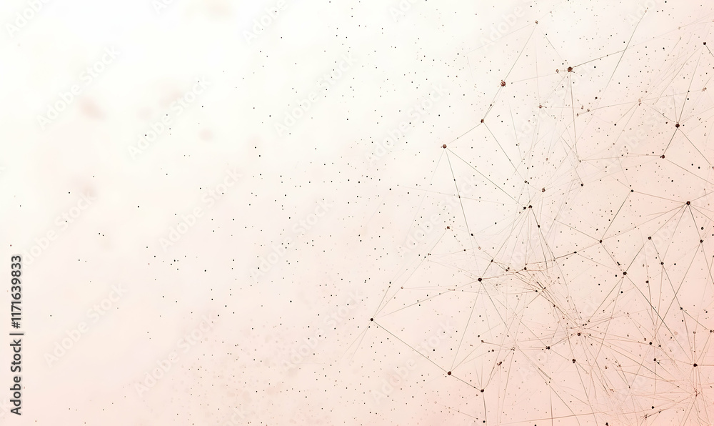 Aufkleber abstract network connection graphic; delicate lines and dots on a soft pink and white background, id