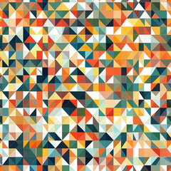 Colorful abstract geometric patterns with a mix of triangles, squares, and rectangles in various shades creating a vibrant visual texture.