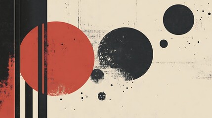 Obraz premium Abstract Geometric Composition with Circles and Stripes