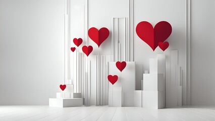 Simple, modern heart design for love confession, Valentine's Day, romance.