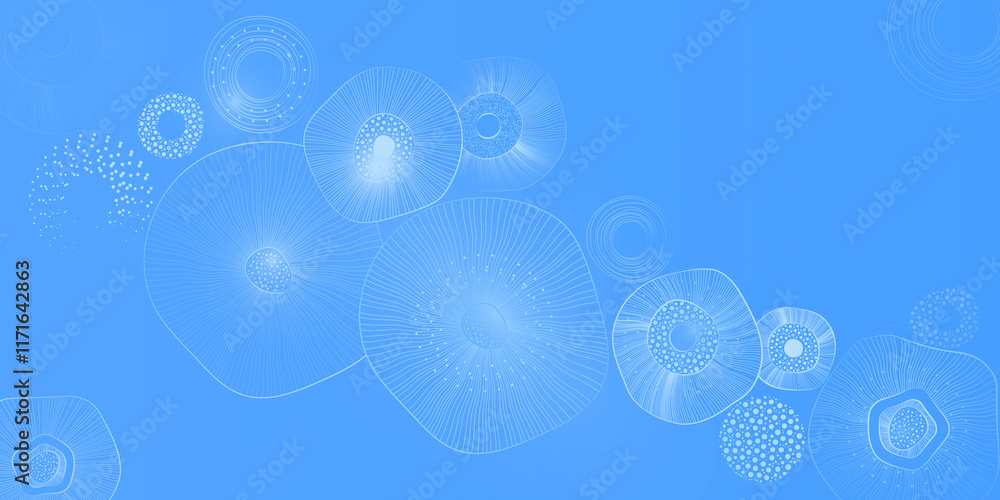 Poster an abstract underwater microcosm. creative design for web design, presentations on neural structures