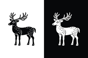 Reindeer icon vector on White Background ,Vector Art Illustration on white background.