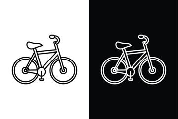 Fototapeta premium Bicycle Icon on White Background Vector Art Illustration on white background.
