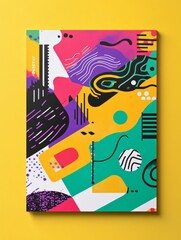 Abstract colorful shapes, vibrant design, bold patterns.