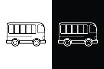 Bus Icon on White Background Vector Art Illustration on white background.
