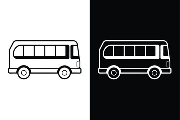 Bus Icon on White Background Vector Art Illustration on white background.