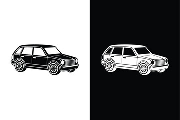 Fototapeta premium Car icon on White Background Vector Art Illustration on white background.