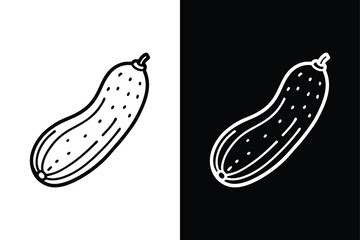 Cucumber Icon on White Background Vector Art Illustration on white background.