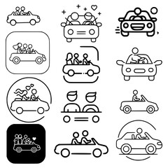 people in the car driving