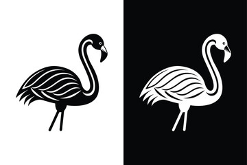 Flamingo Icon on White Background Vector Art Illustration on white background.