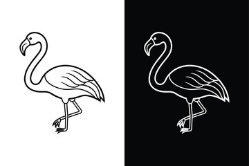 Flamingo Icon on White Background Vector Art Illustration on white background.