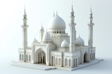 3D Mosque Model Isolated and White Background