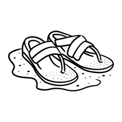 A doodle icon depicting sand shoes