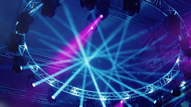 Vibrant stage led reflector lighting creating a dynamic and colorful performance atmosphere patterns