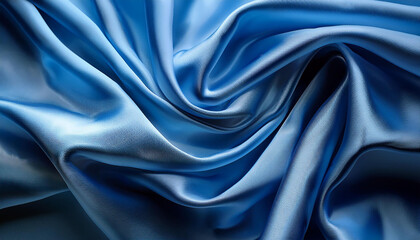 Fototapeta premium summary blue background with layers of silk folded drapery