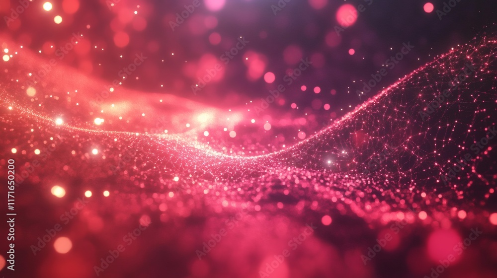 Poster technology background with glowing data nodes and seamless connectivity