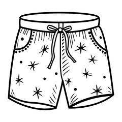 A doodle icon depicting beach shorts