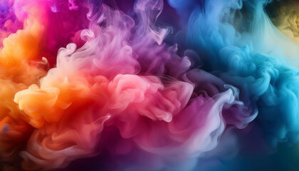 Fototapeta premium a multicolored background with a lot of smoke rising from the base of the image gradually fading upwards until the top of the image is obscured by smoke