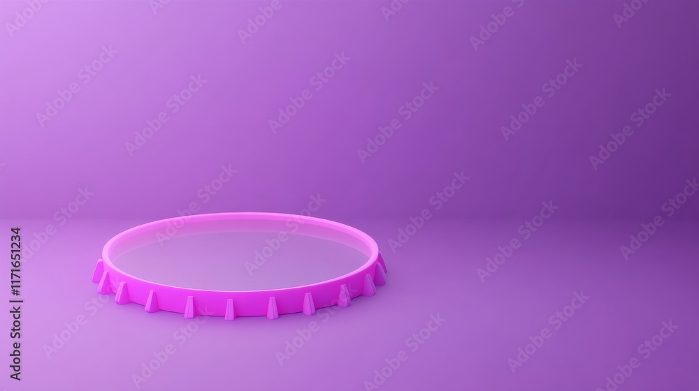 Aufkleber a simple pink circular object on a lavender background, showcasing a minimalist design with soft sha