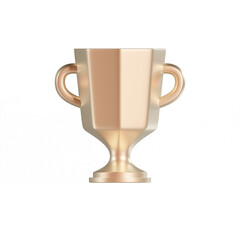 3D-rendered trophy cup isolated on a white background. Perfect for awards, success, and achievement visuals.